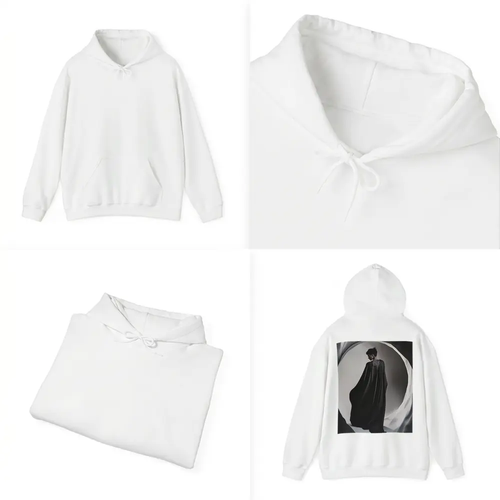 Woman Black Cape Flowing Dramatic Dark Portrait – Hoodies