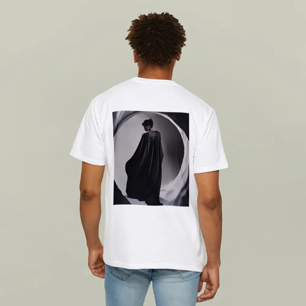 Woman Black Cape Flowing Dramatic Dark Portrait – T-Shirts