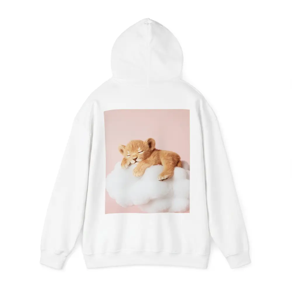 Sleeping Lion Cub On Cloud Pink – Hoodies