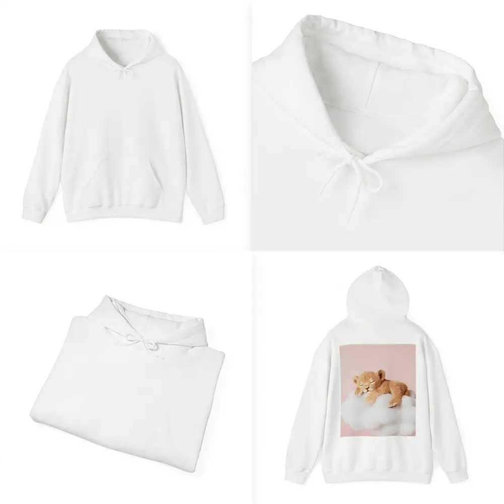 Sleeping Lion Cub On Cloud Pink – Hoodies