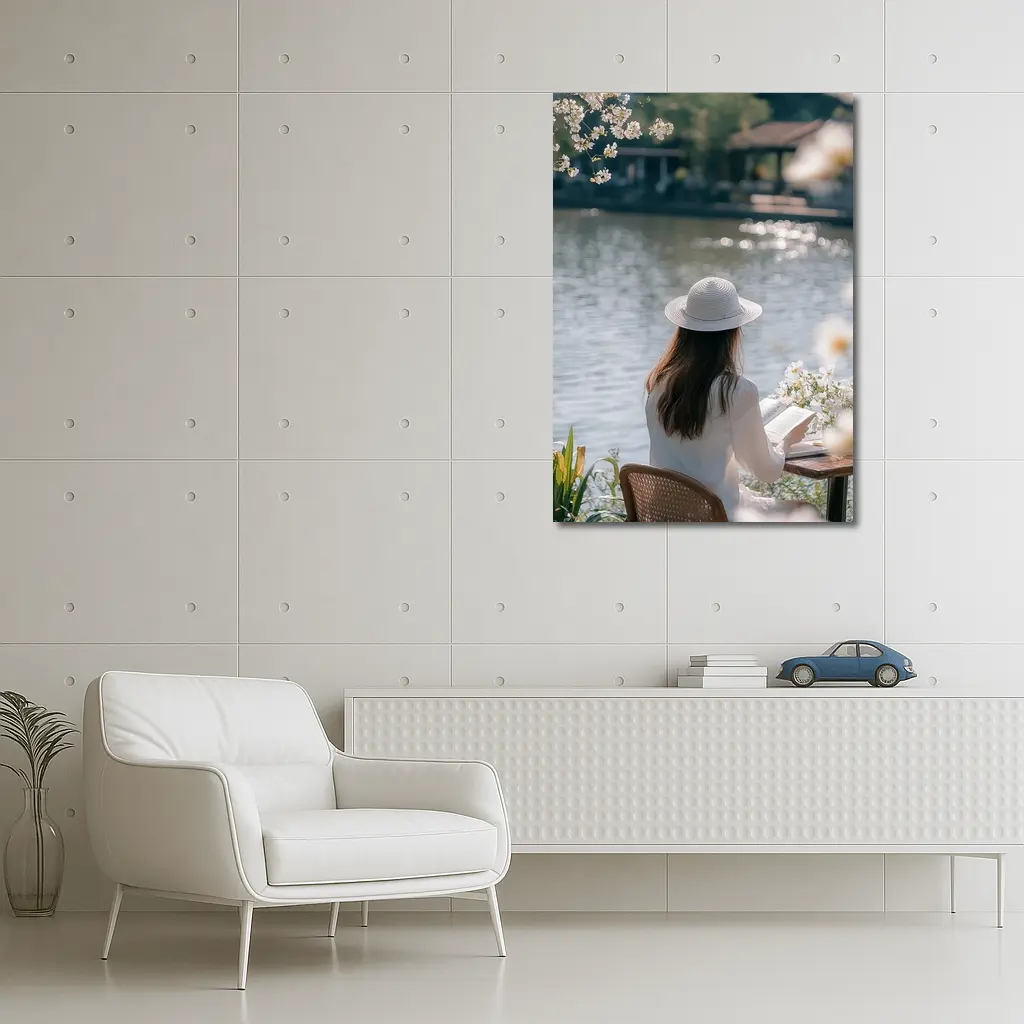 Woman Reading Book by Serene Lake – Wall Art