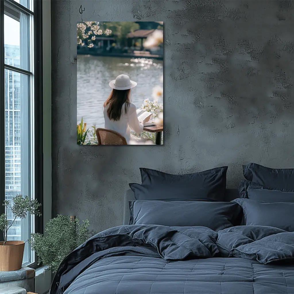 Woman Reading Book by Serene Lake – Wall Art