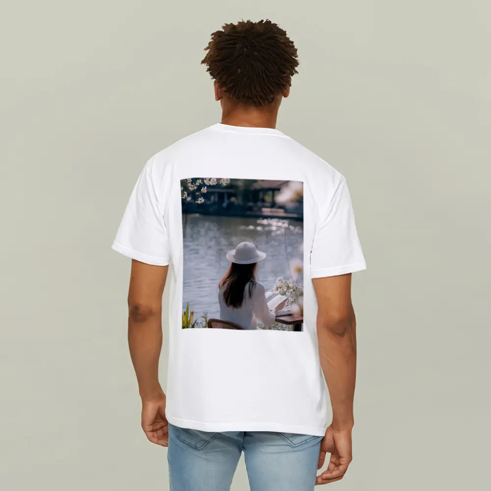 Woman Reading Book by Serene Lake – T-Shirts