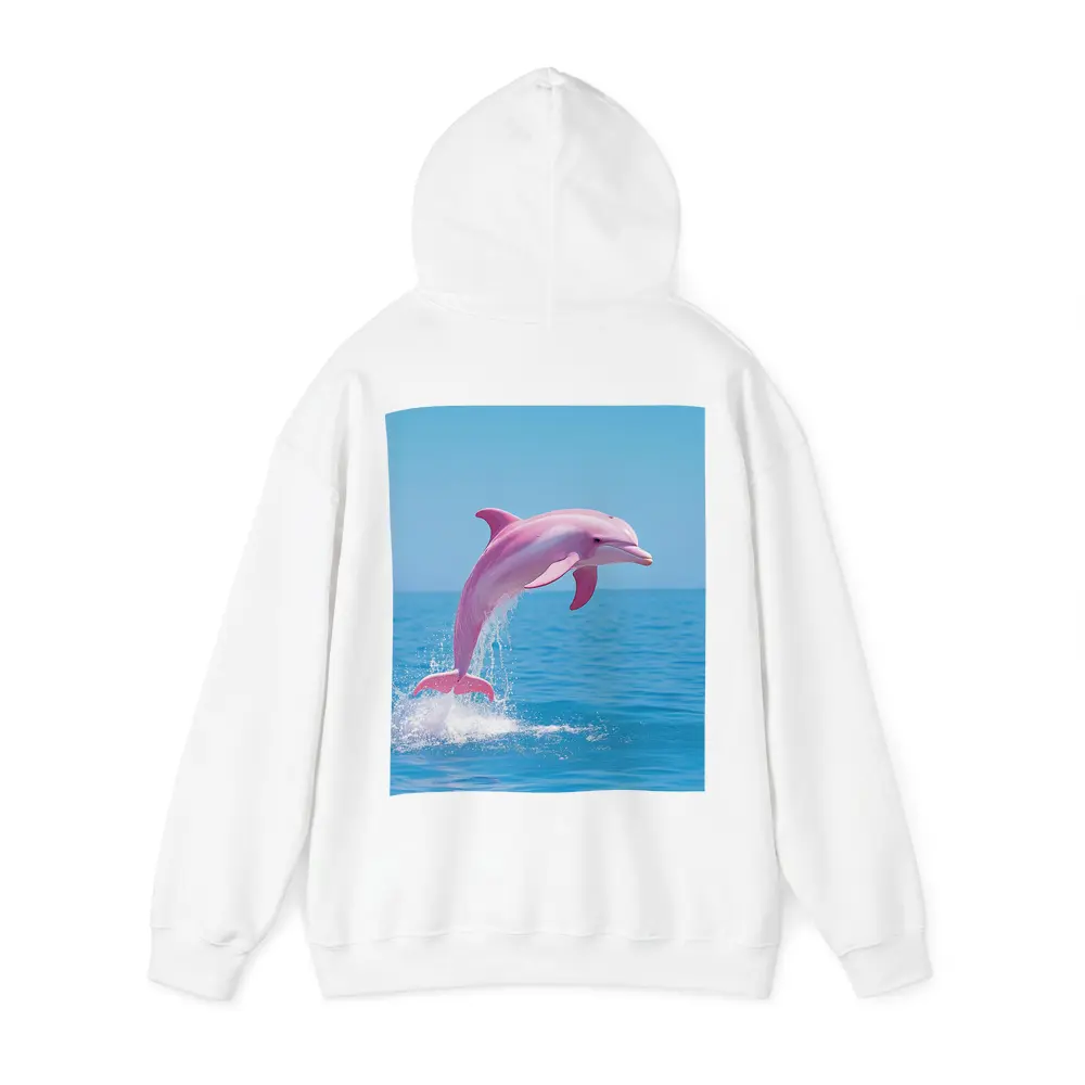 Pink Dolphin Leaping Over Blue Ocean – Hoodies
