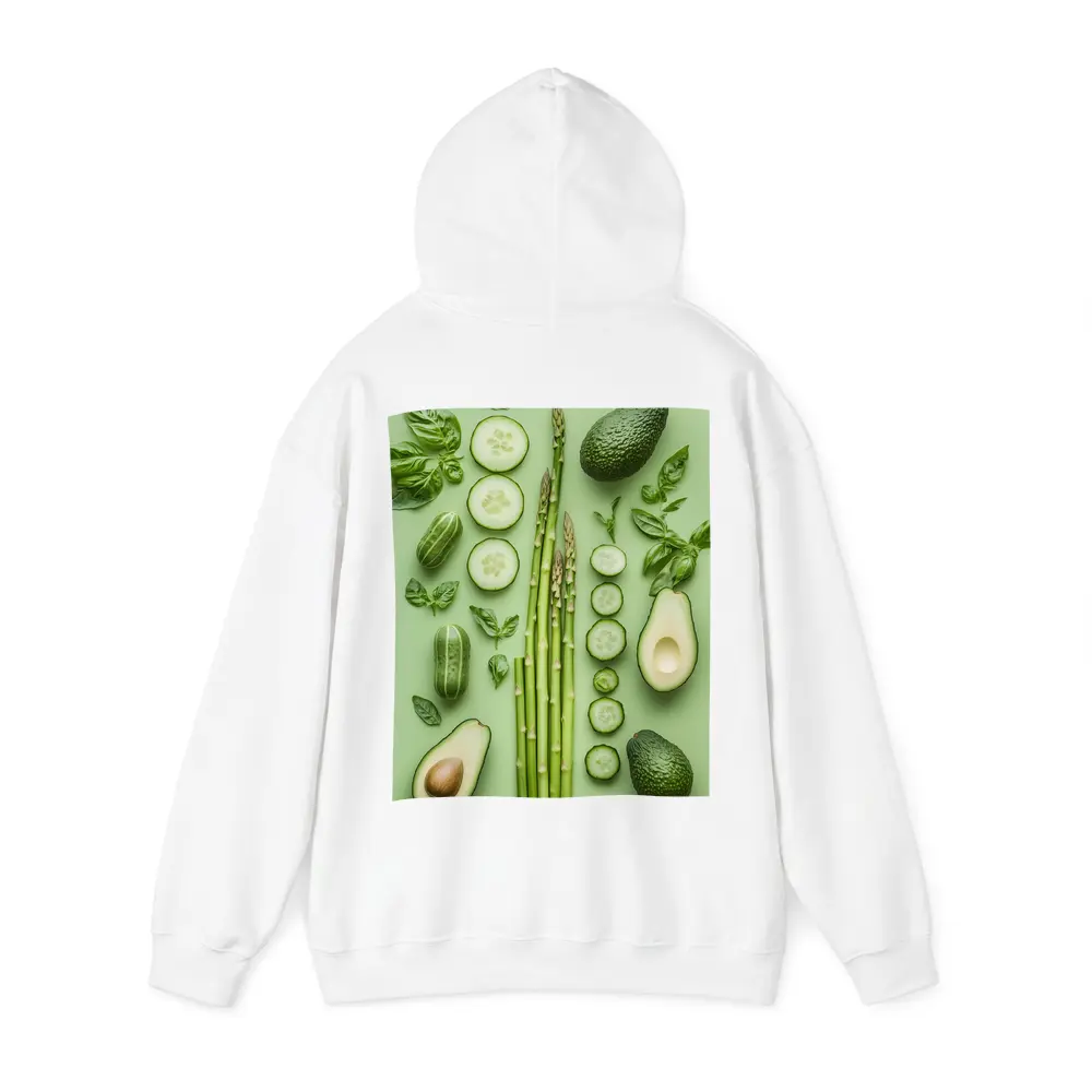 Green Vegetables Avocado Asparagus Cucumber Flat Lay – Hoodies