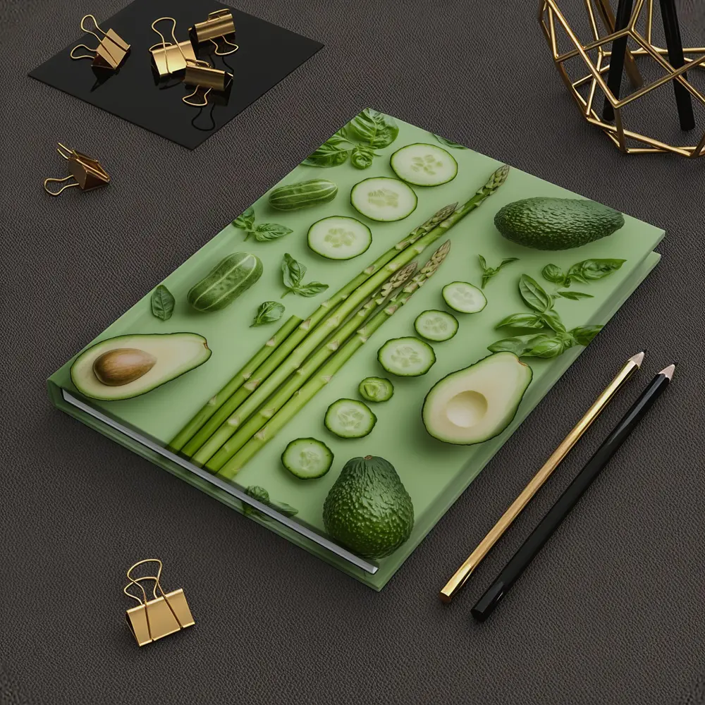 Green Vegetables Avocado Asparagus Cucumber Flat Lay – Notebooks