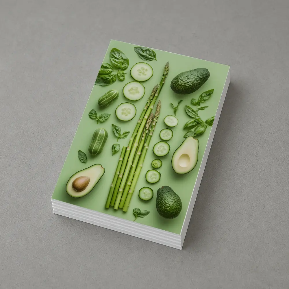 Green Vegetables Avocado Asparagus Cucumber Flat Lay – Postcards