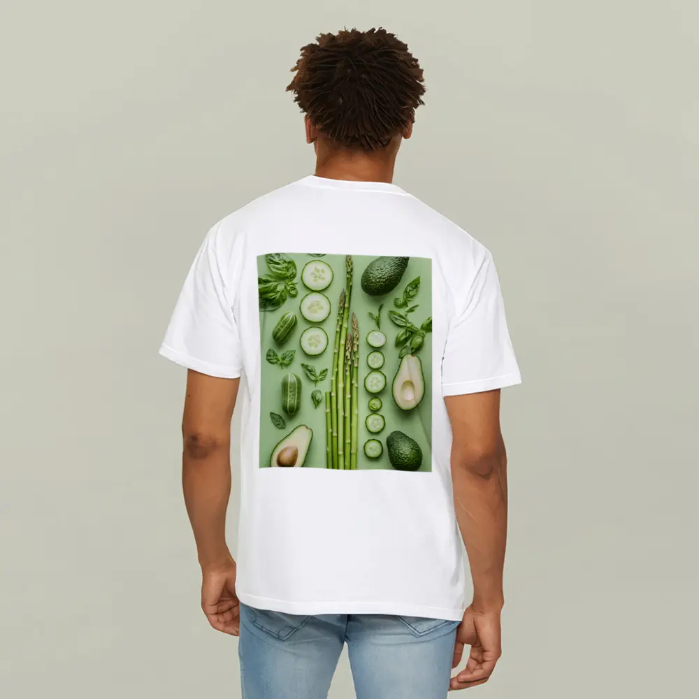 Green Vegetables Avocado Asparagus Cucumber Flat Lay – T-Shirts