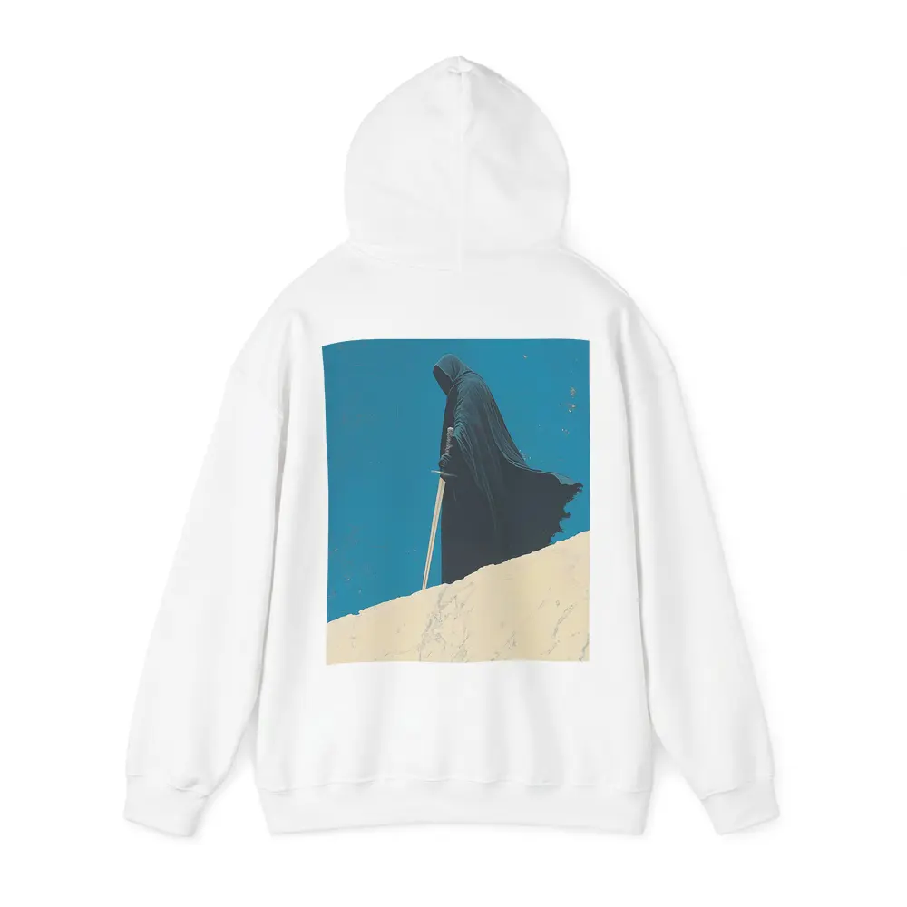 Dark Hooded Figure Sword Desert Dunes – Hoodies
