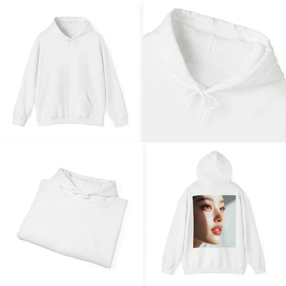 Asian Woman Portrait Soft White Background – Hoodies