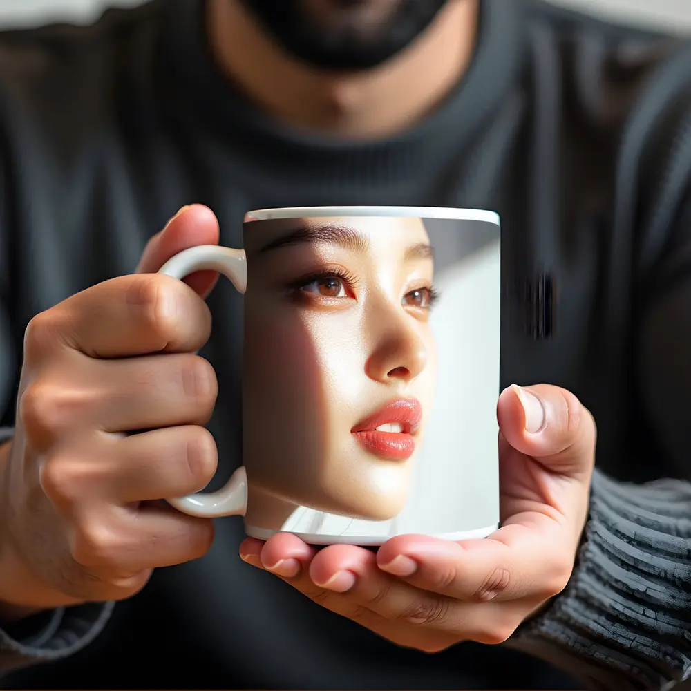 Asian Woman Portrait Soft White Background – Mugs