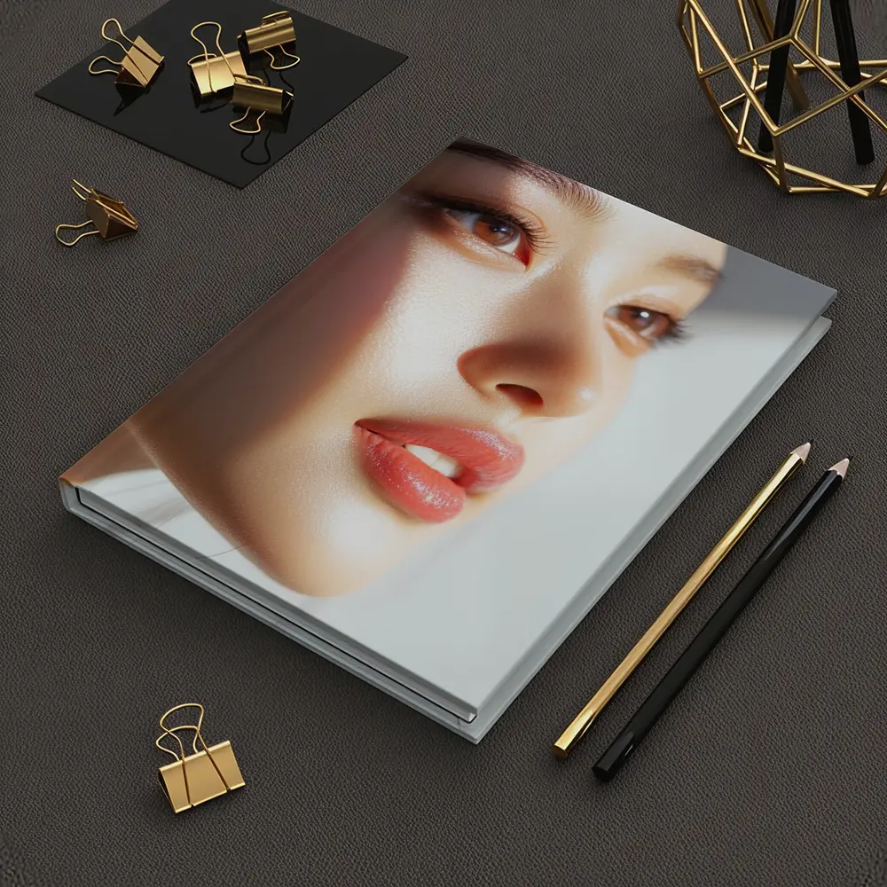 Asian Woman Portrait Soft White Background – Notebooks