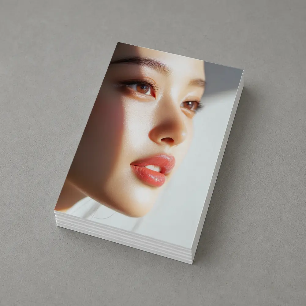 Asian Woman Portrait Soft White Background – Postcards