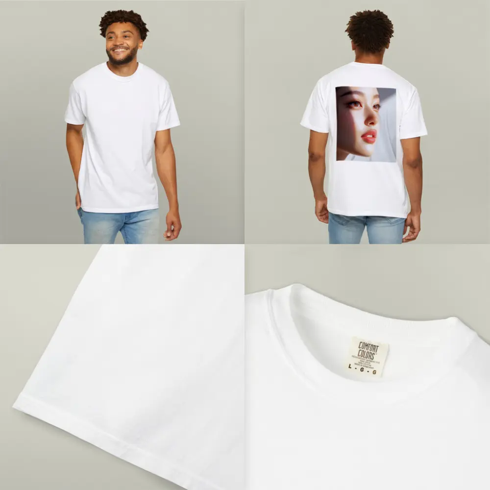 Asian Woman Portrait Soft White Background – T-Shirts