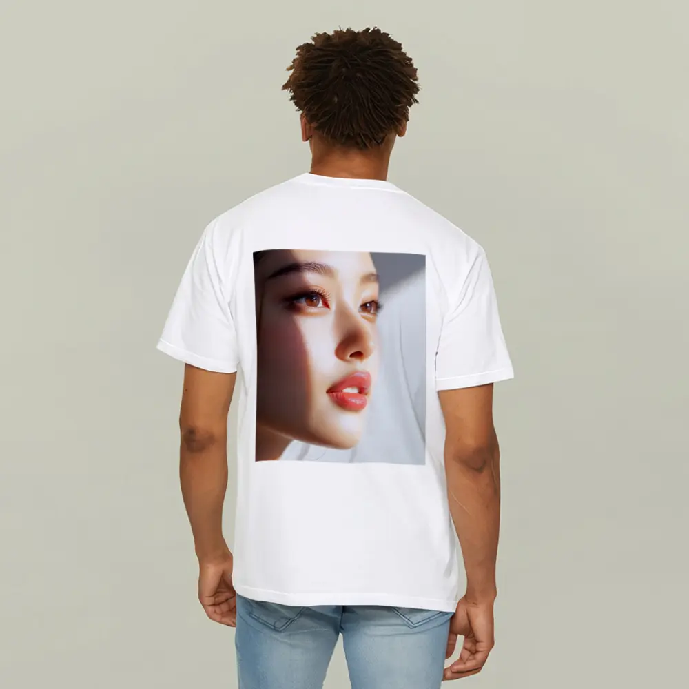 Asian Woman Portrait Soft White Background – T-Shirts