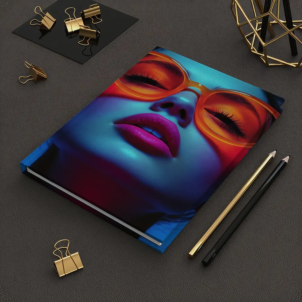 Neon Fashion Woman Orange Sunglasses Blue Light – Notebooks