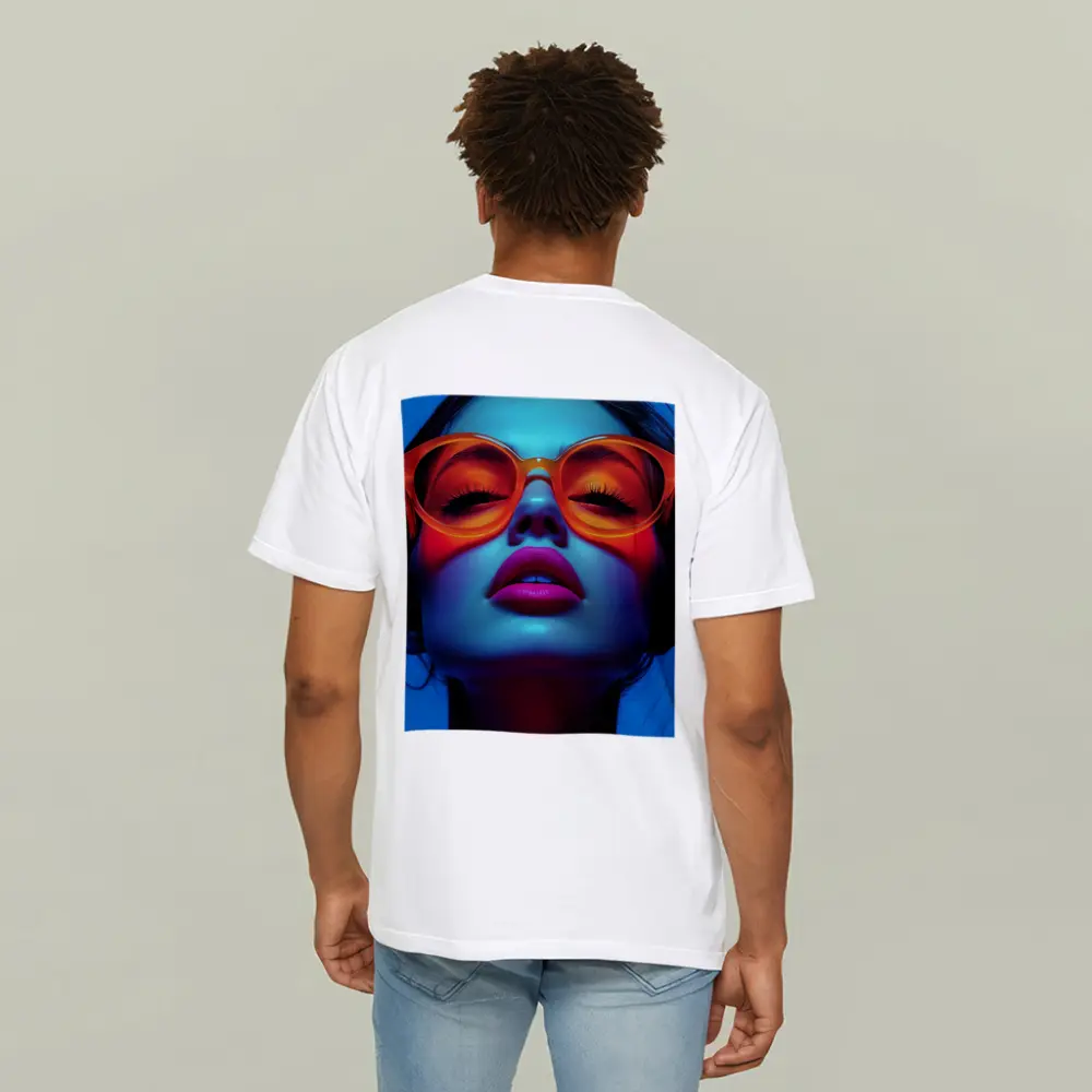 Neon Fashion Woman Orange Sunglasses Blue Light – T-Shirts