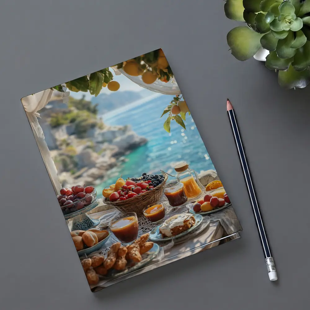 Mediterranean Breakfast Spread By The Sea – Notebooks