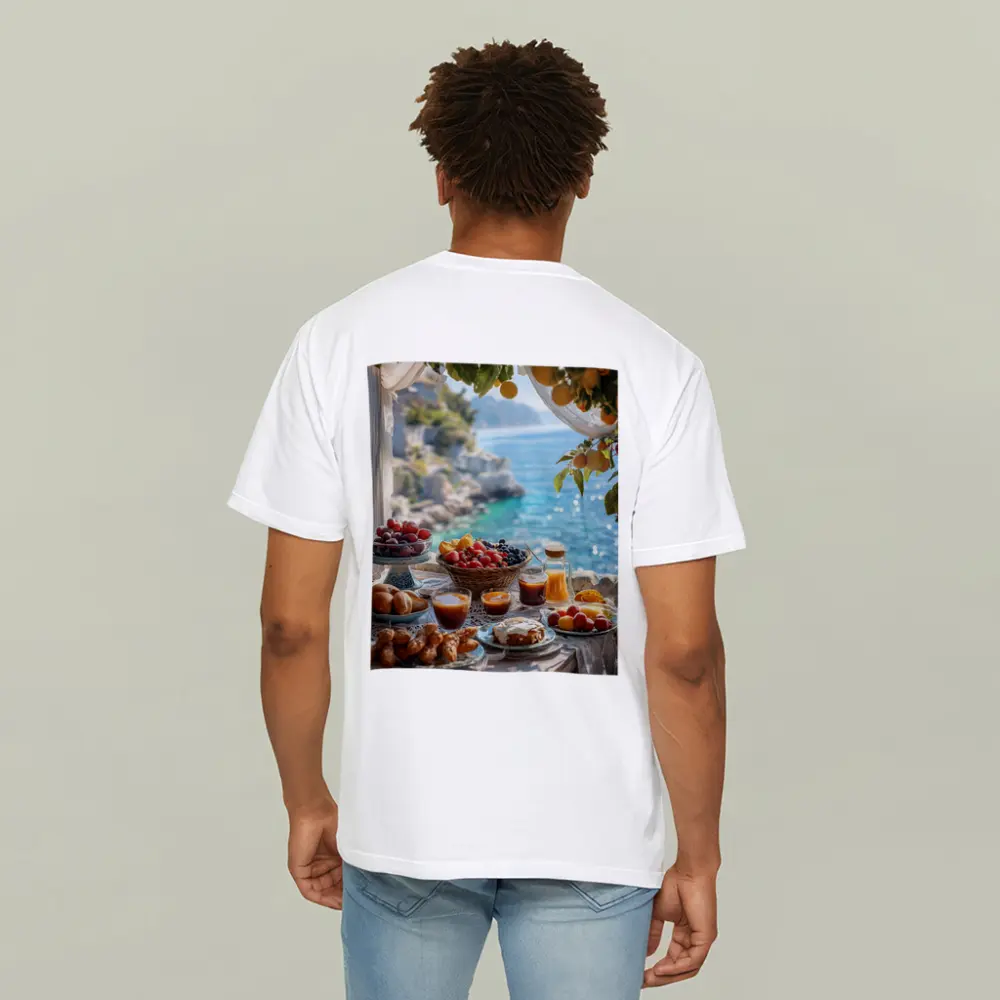 Mediterranean Breakfast Spread By The Sea – T-Shirts