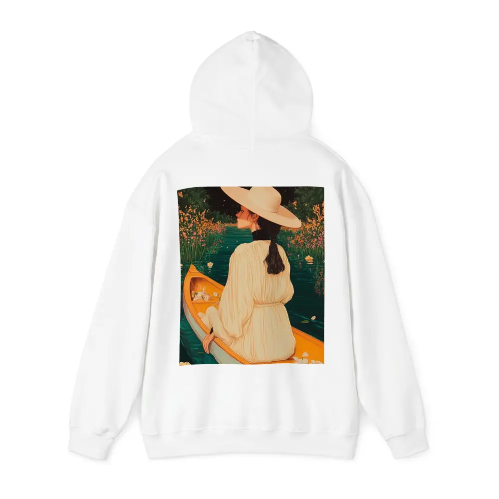 Woman in Hat on Boat Floral Night – Hoodies