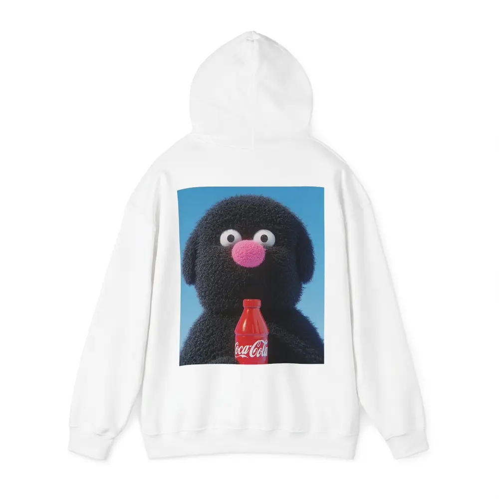 Fluffy Black Puppet Holding Coca Cola Bottle – Hoodies