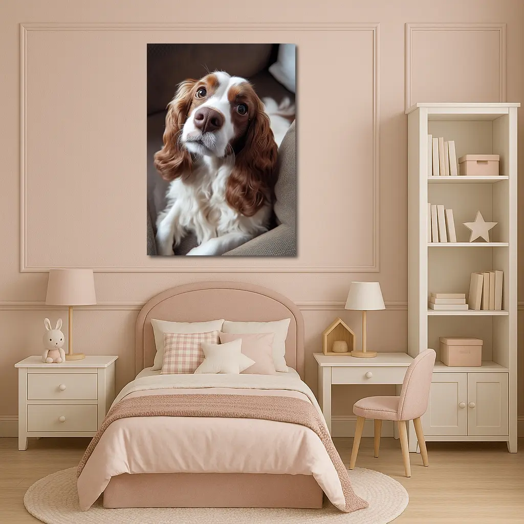 Cavalier King Charles Spaniel On Cozy Sofa – Wall Art