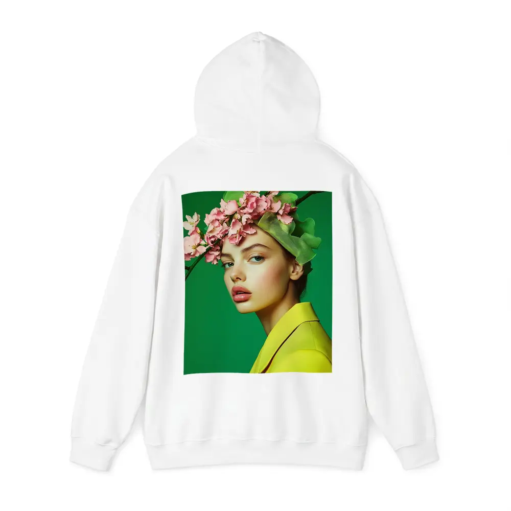 Woman Pink Blossom Crown Yellow Jacket Green – Hoodies