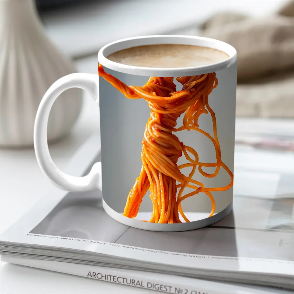 Dancing Couple Sculpture Made From Spaghetti – Mugs