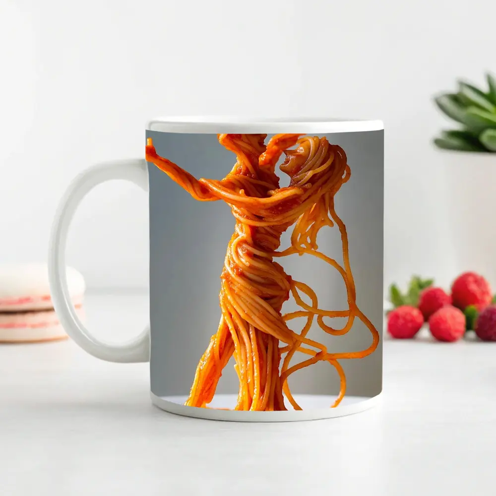 Dancing Couple Sculpture Made From Spaghetti – Mugs