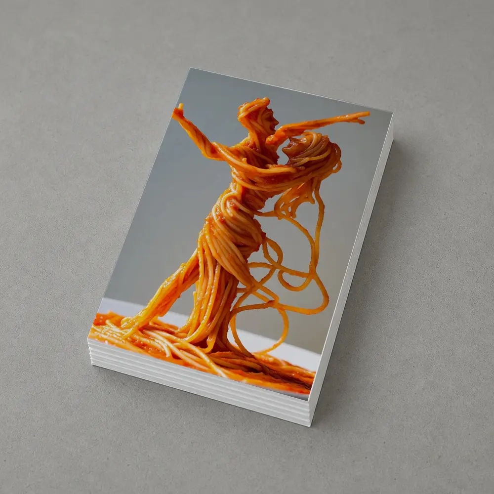 Dancing Couple Sculpture Made From Spaghetti – Postcards