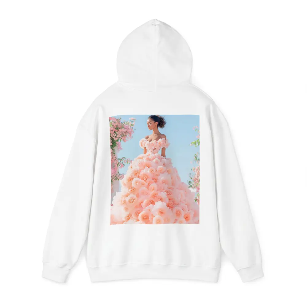 Woman Rose Gown Pink Floral Sky – Hoodies