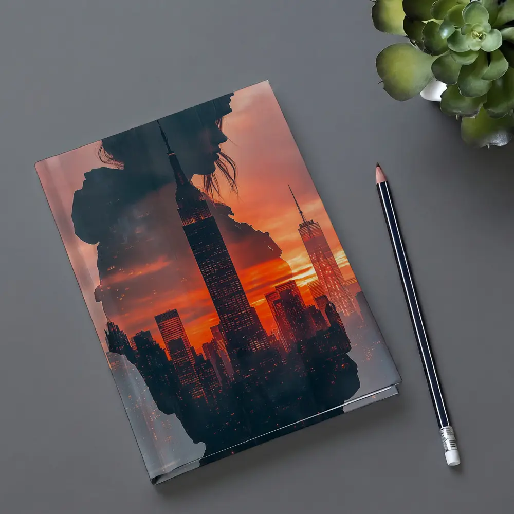 Woman Silhouette New York City Sunset – Notebooks
