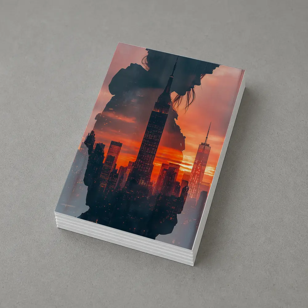 Woman Silhouette New York City Sunset – Postcards