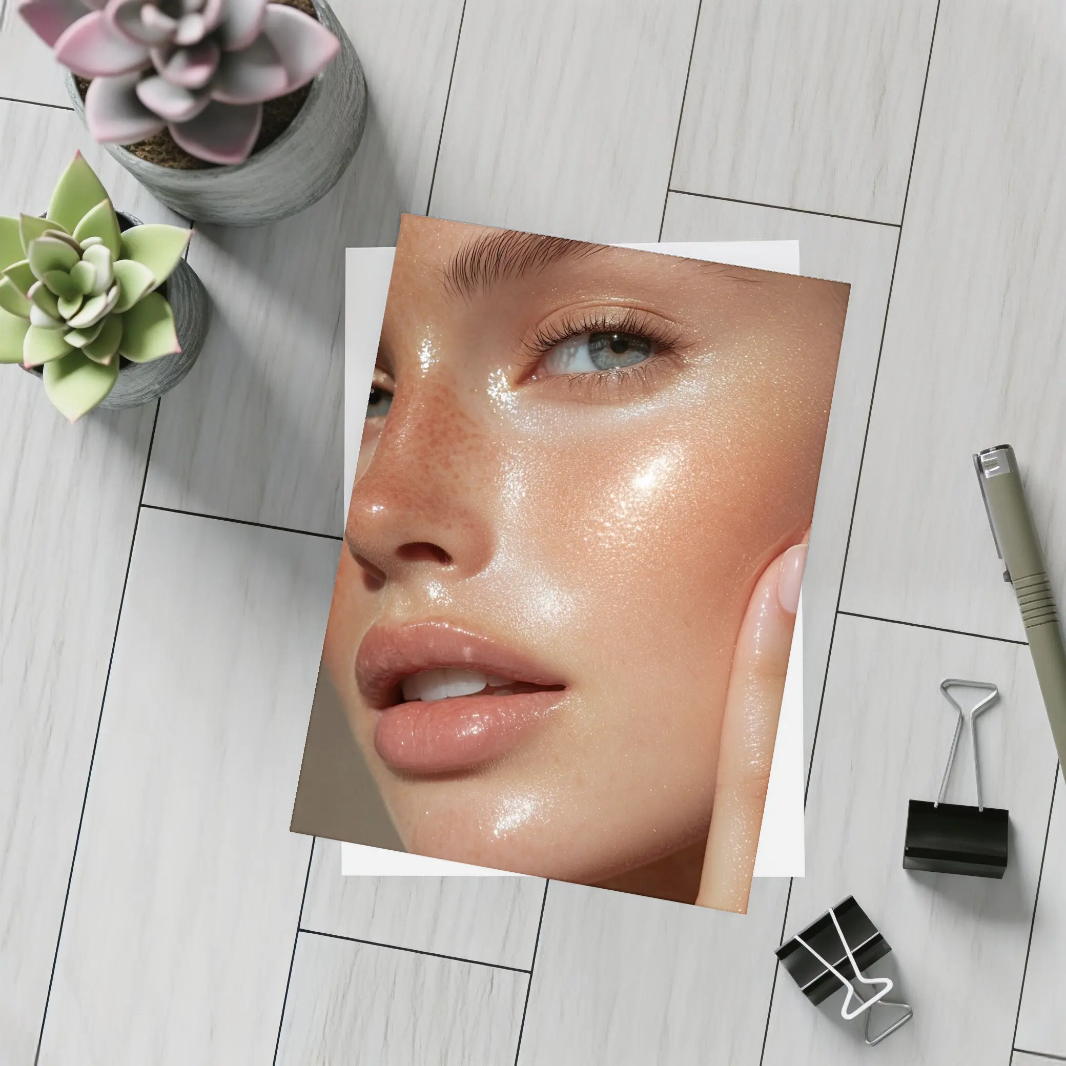 Glowing Skin Close Up Beauty Portrait – Postcards