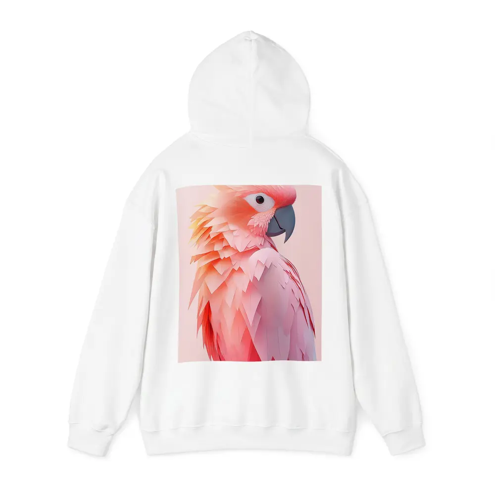 Pink Cockatoo Parrot Paper Art Portrait – Hoodies