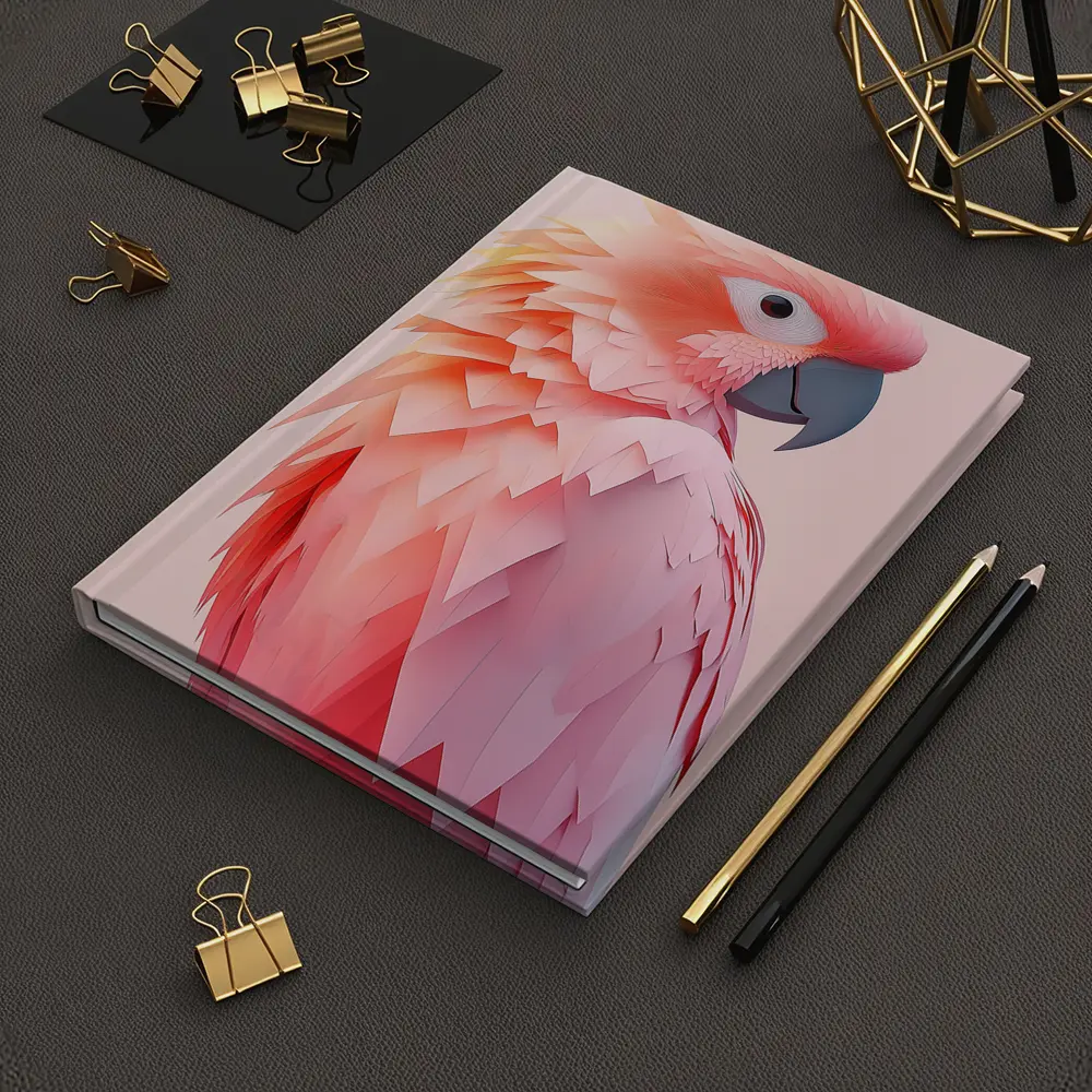 Pink Cockatoo Parrot Paper Art Portrait – Notebooks