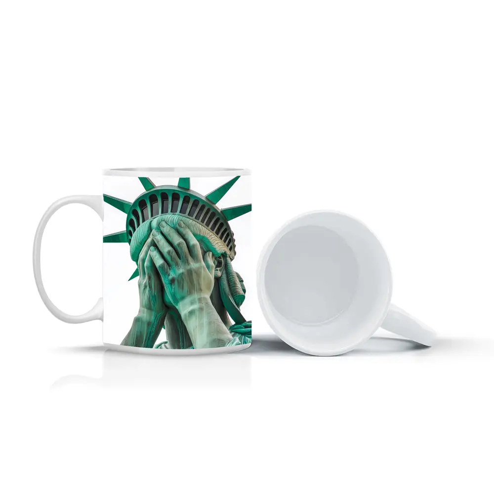 Statue of Liberty Facepalm Funny Political Art – Mugs