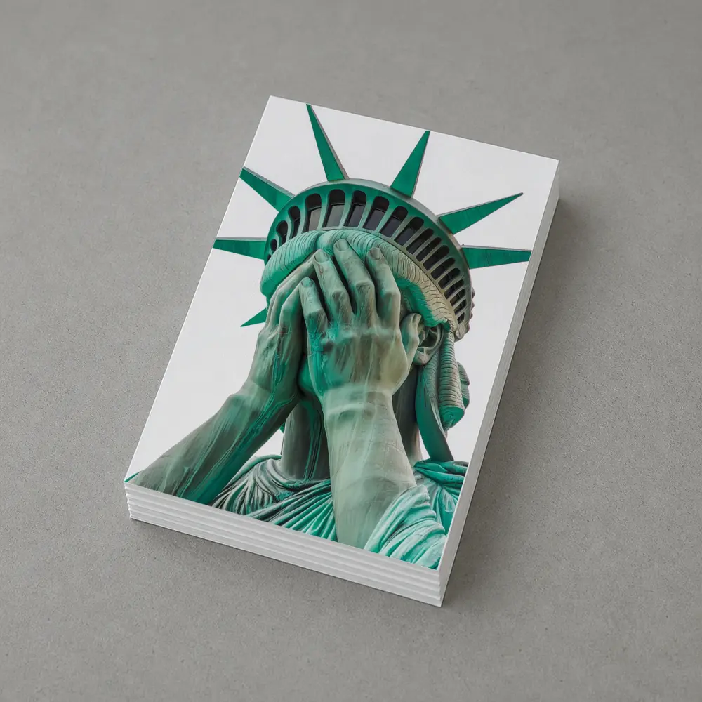 Statue of Liberty Facepalm Funny Political Art – Postcards