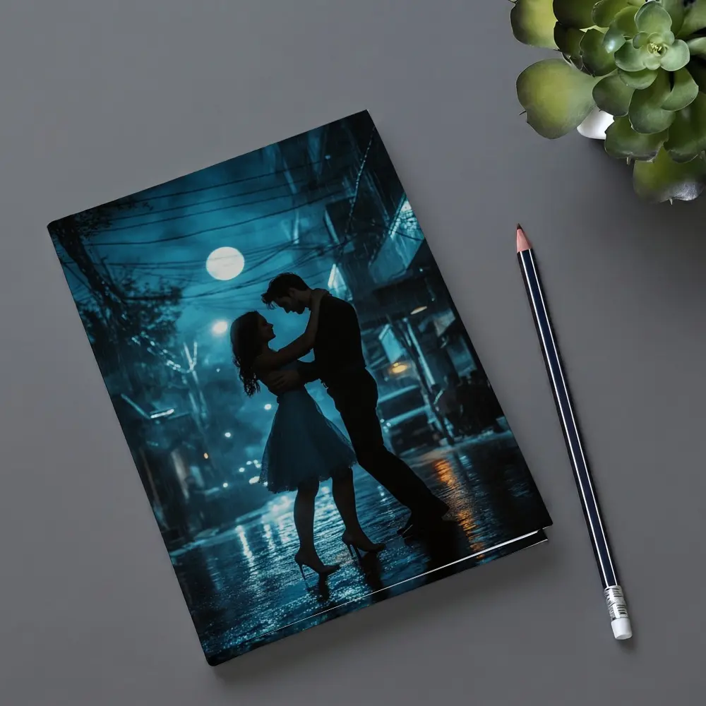 Couple Dancing in Rainy Night Street – Notebooks