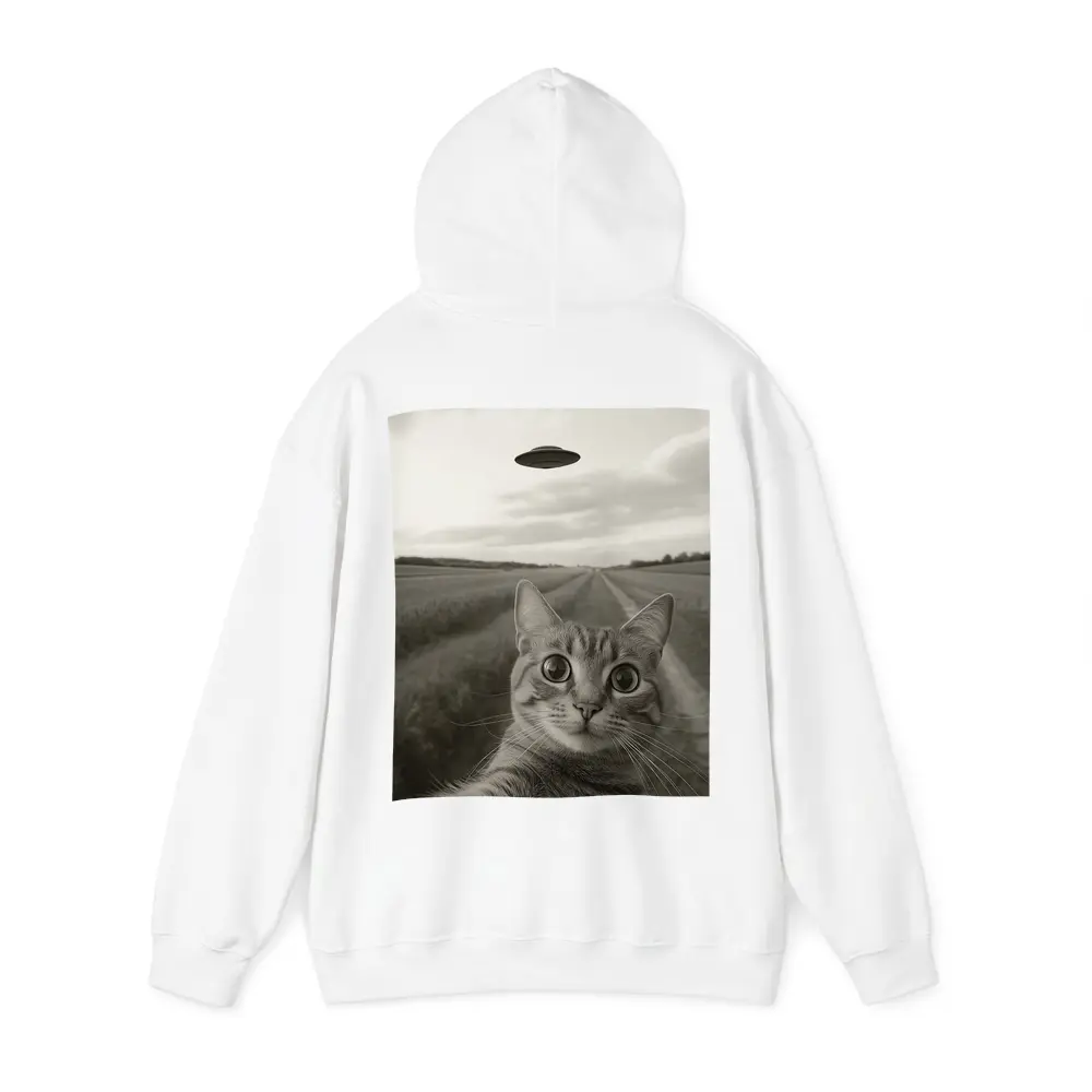 Cat Selfie UFO Flying Saucer Country Road – Hoodies