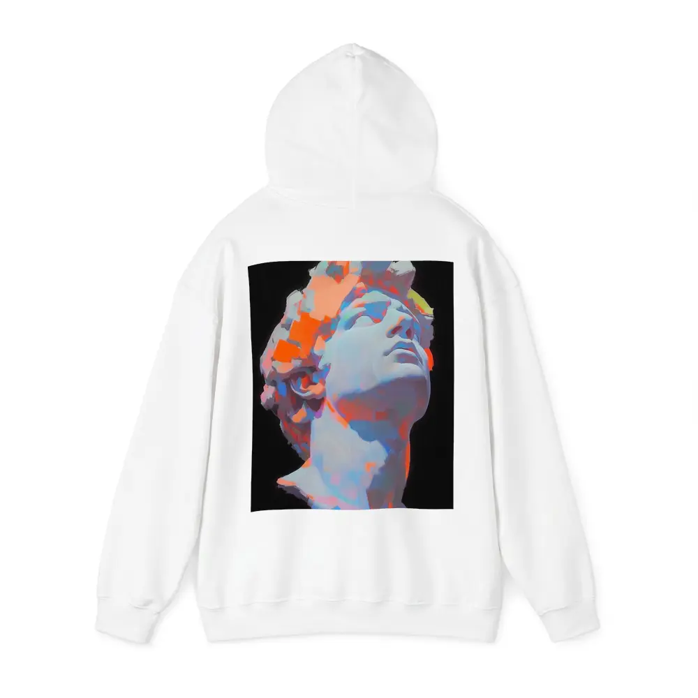 Classical Greek Statue Neon Paint Dark Background – Hoodies