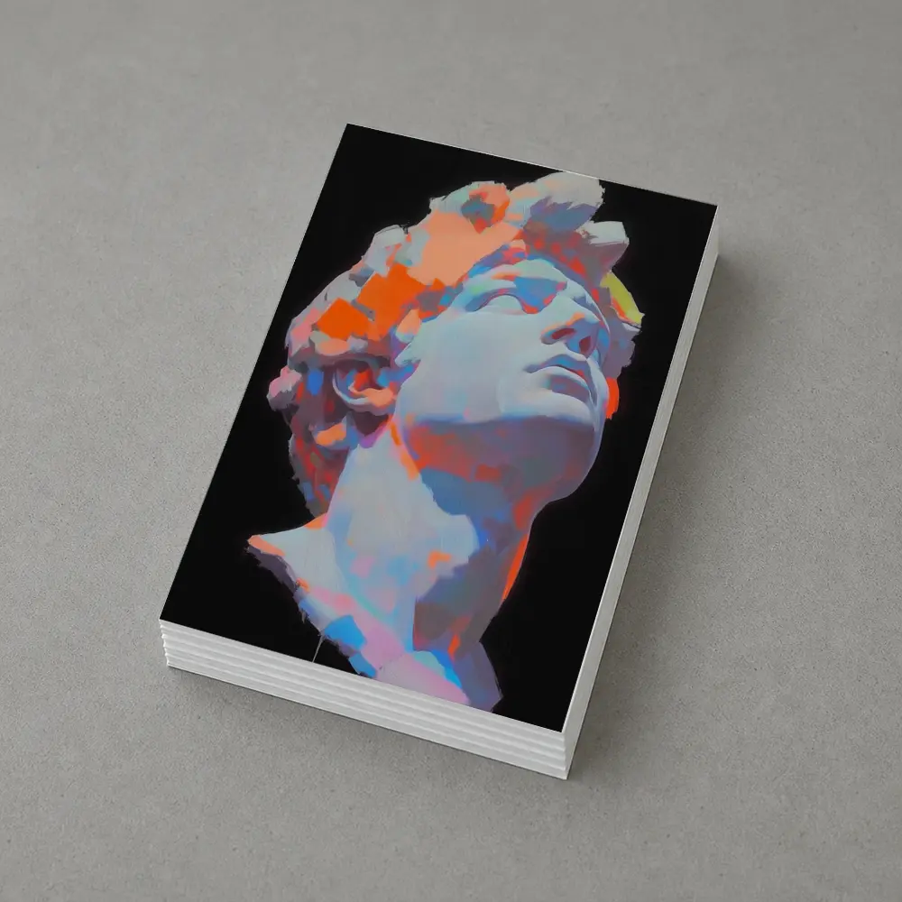 Classical Greek Statue Neon Paint Dark Background – Postcards