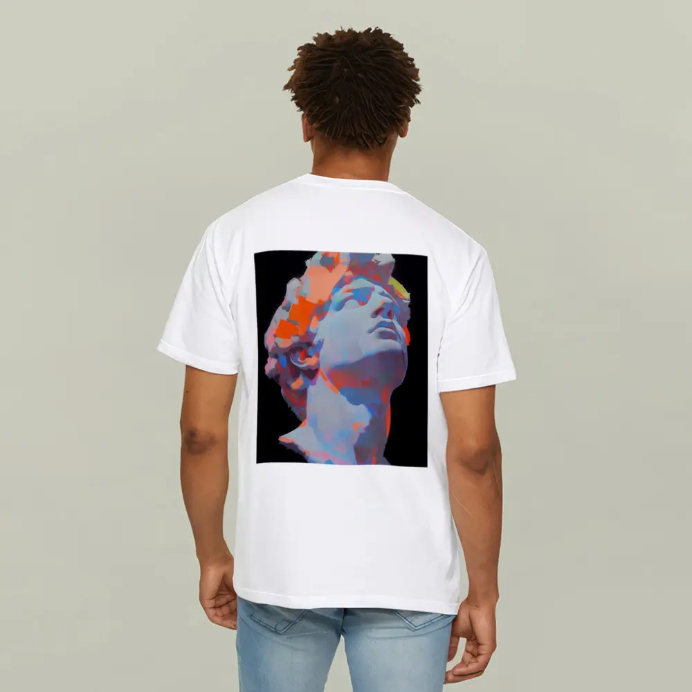 Classical Greek Statue Neon Paint Dark Background – T-Shirts