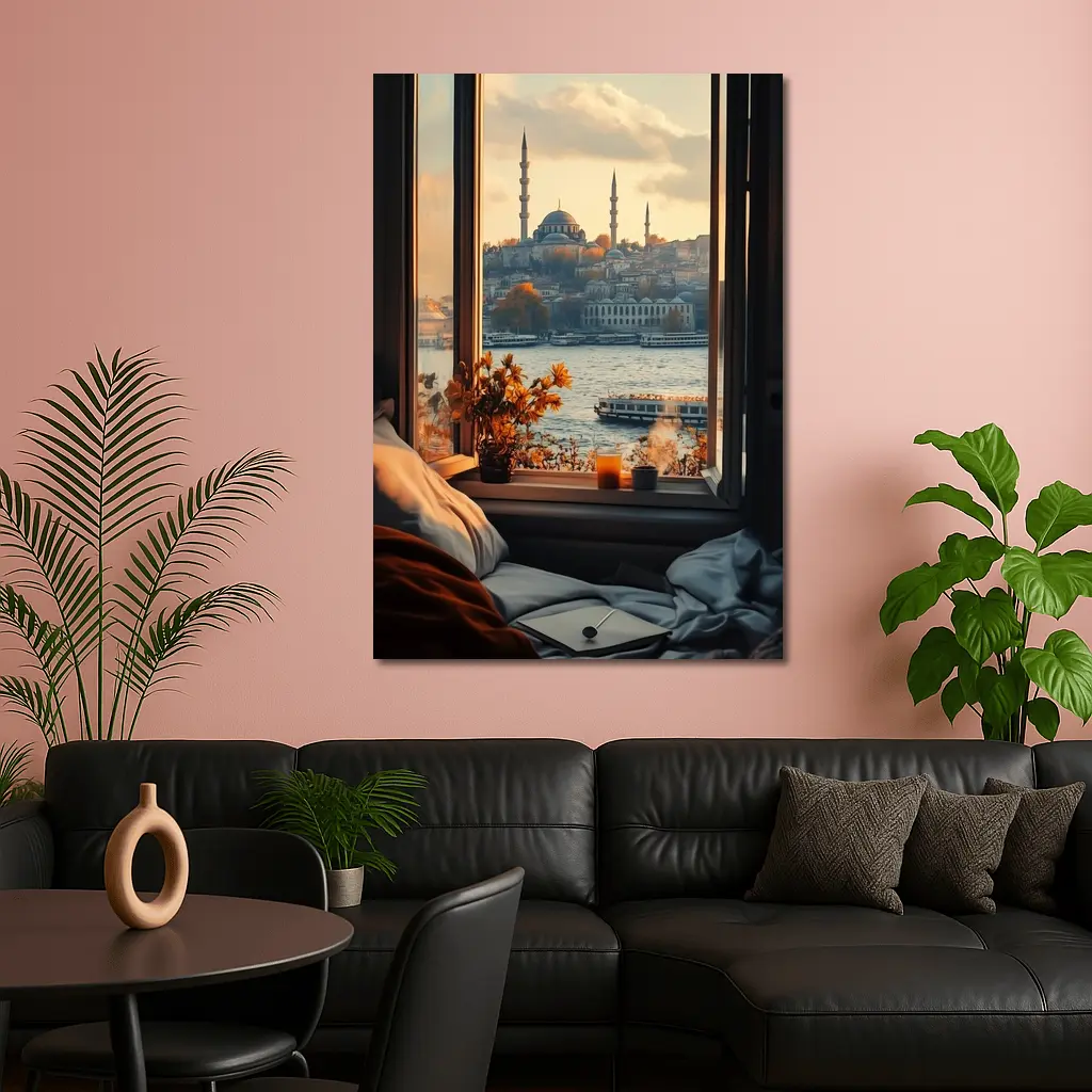 Istanbul Mosque View From Cozy Window – Wall Art