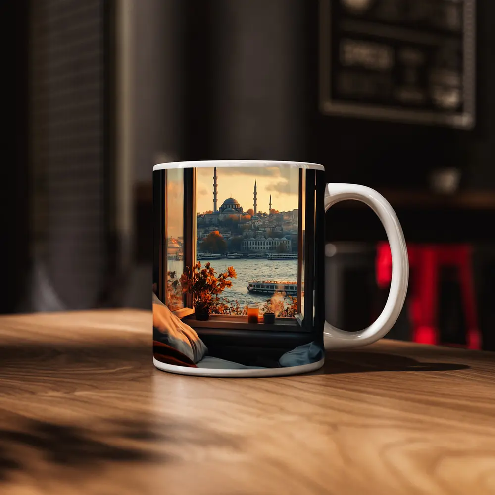 Istanbul Mosque View From Cozy Window – Mugs