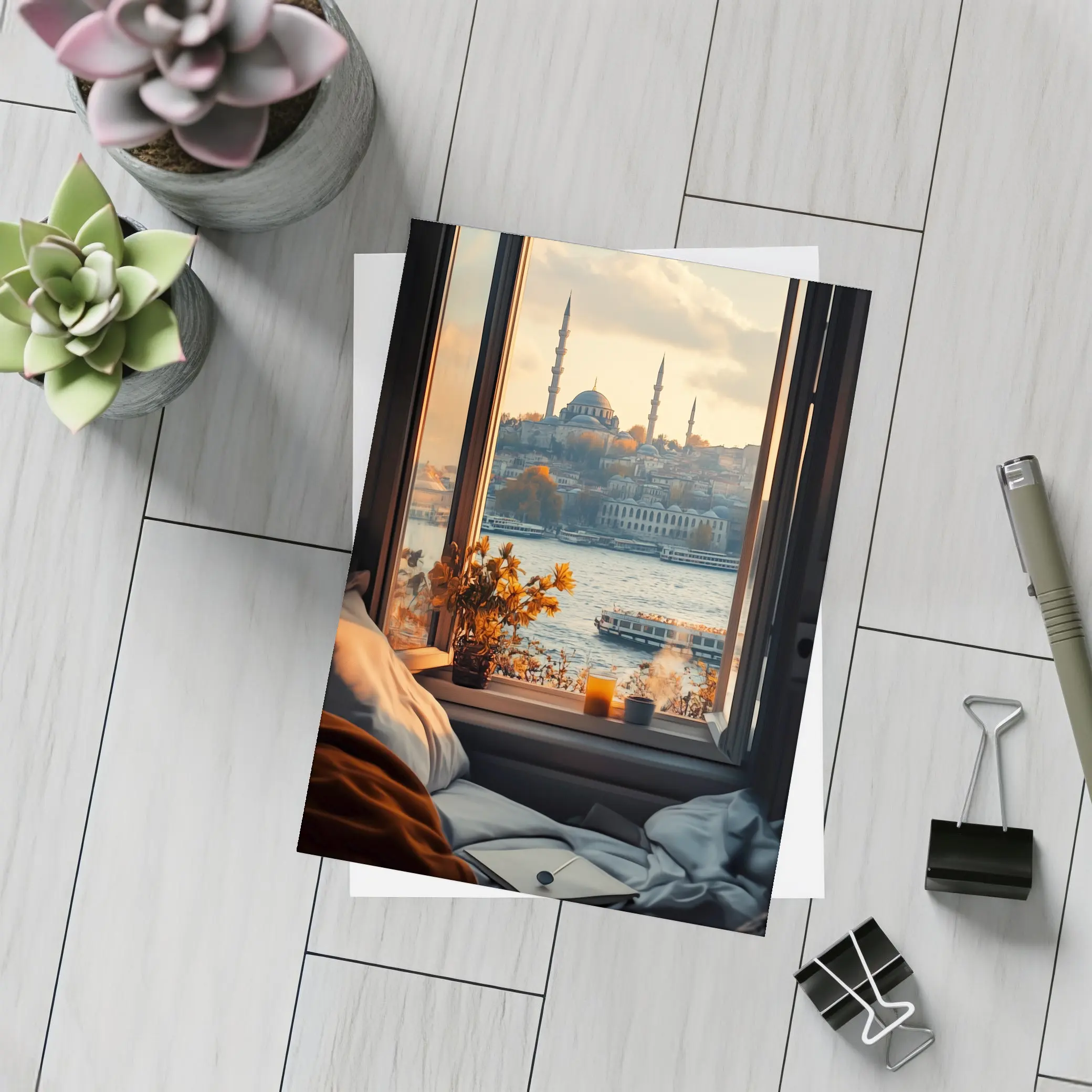 Istanbul Mosque View From Cozy Window – Postcards