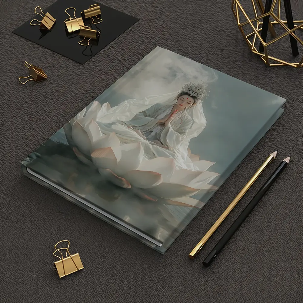 Guanyin Goddess Meditating on White Lotus – Notebooks