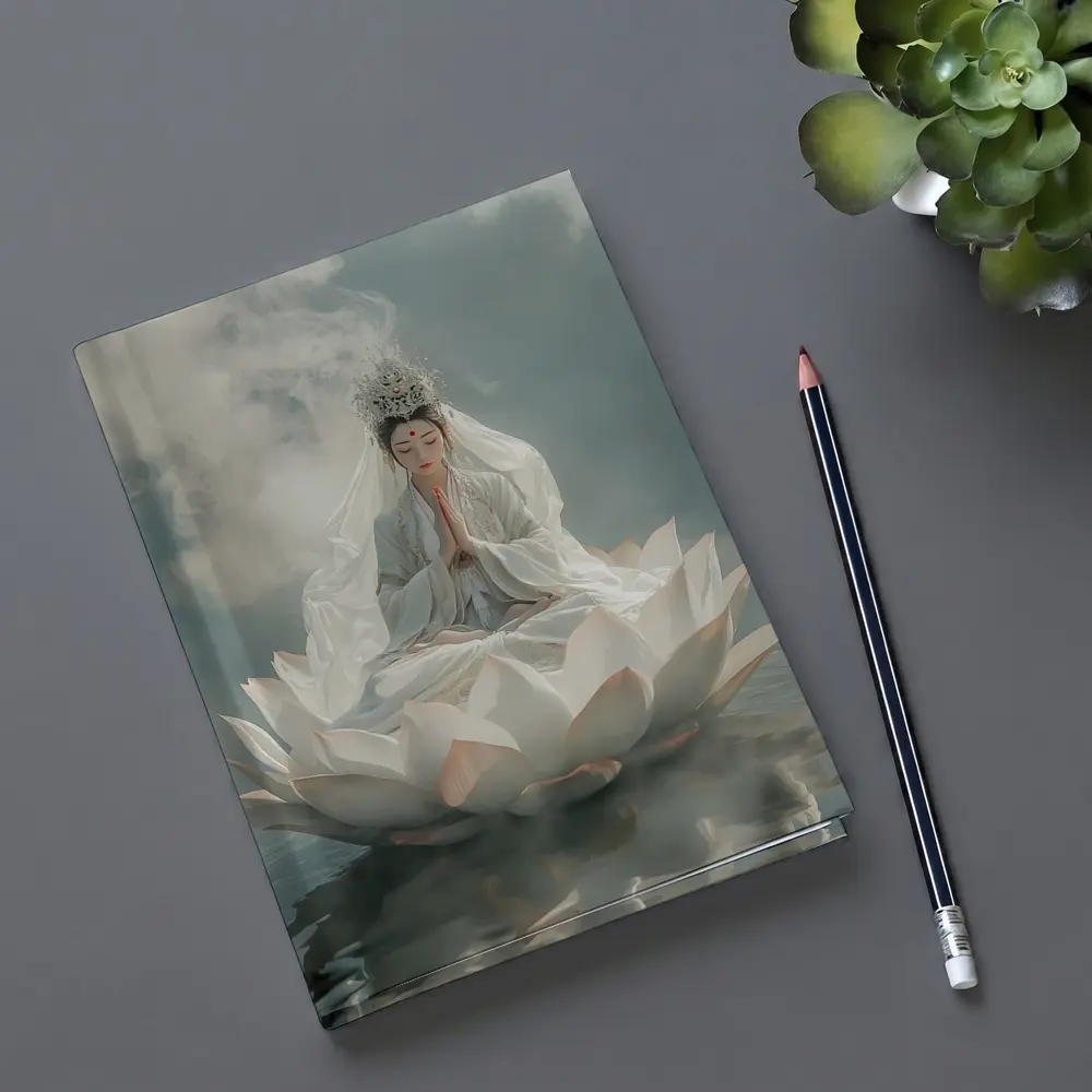 Guanyin Goddess Meditating on White Lotus – Notebooks