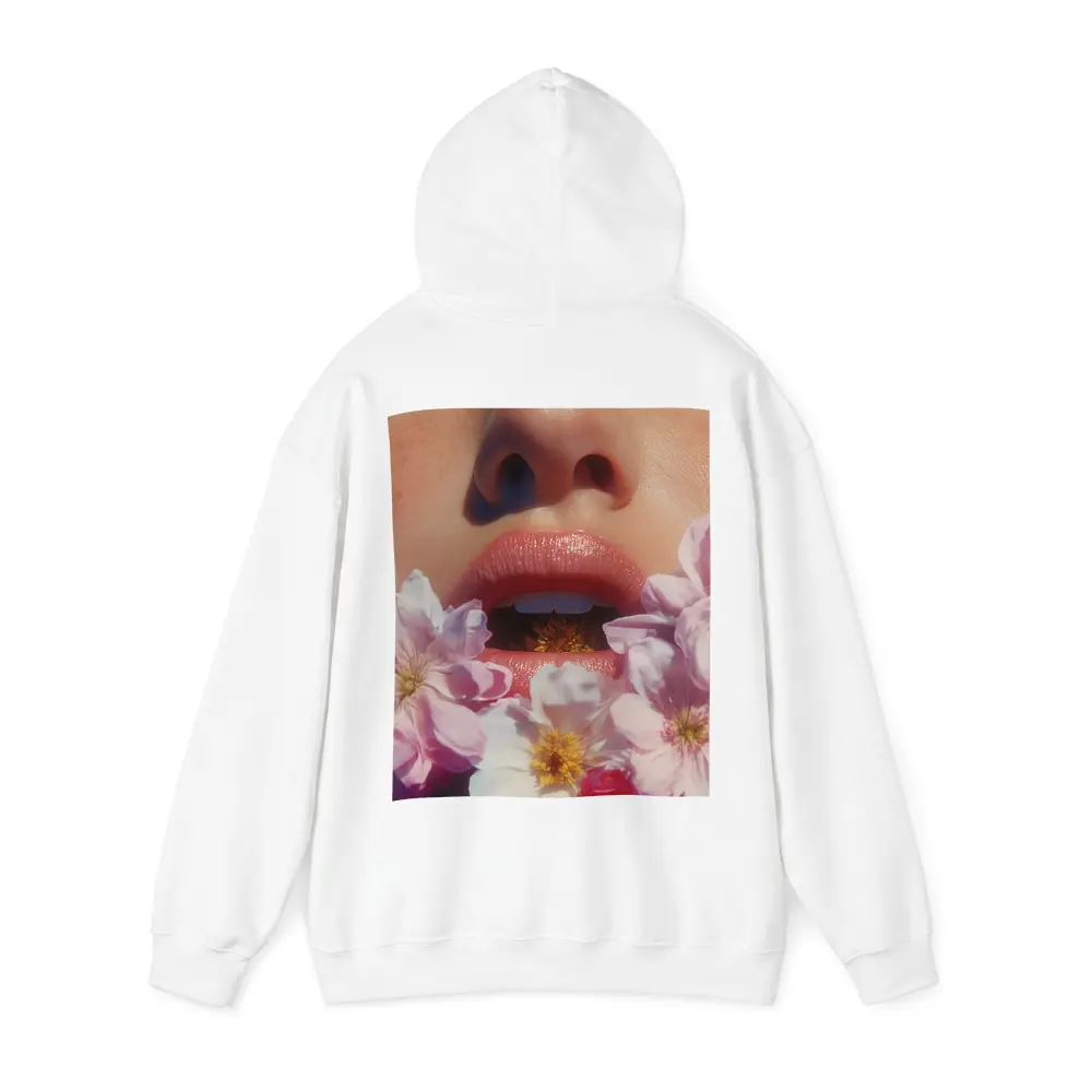 Woman Face Pink Flowers Close Up Portrait – Hoodies