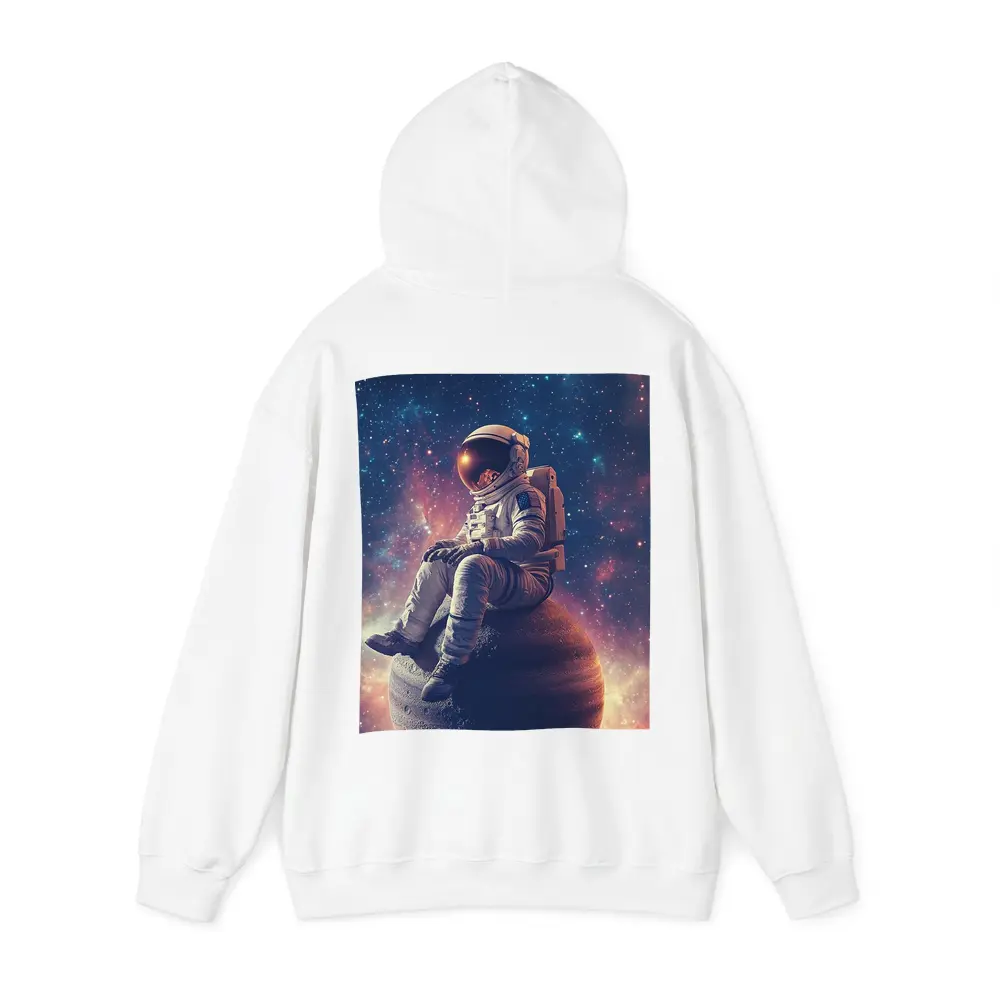 Astronaut Sitting on Planet Colorful Galaxy – Hoodies
